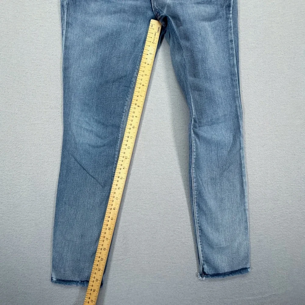 Soundstyle Womens Jeans Skinny Blue Button Fly Raw Hem Size 4
